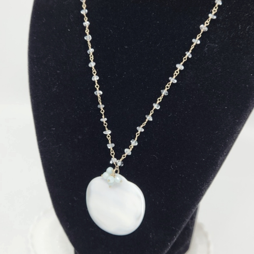 Sterling Silver Shell and Bead Necklace